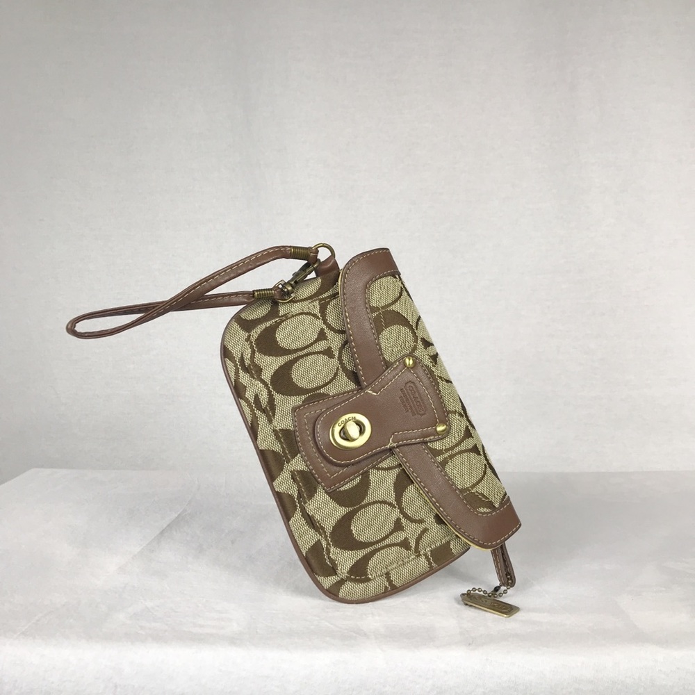 Authentic Coach Zip Wristlet with Turnlock